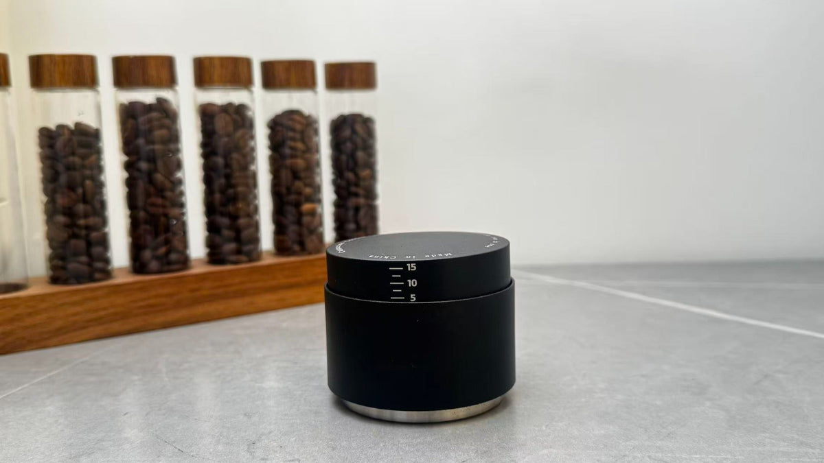 Small-space home espresso setup with a Culturbo 3-in-1 puck prep tool