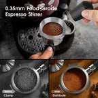 0.35mm food grade espresso WDT stirrer eliminating coffee clumps for even extraction.