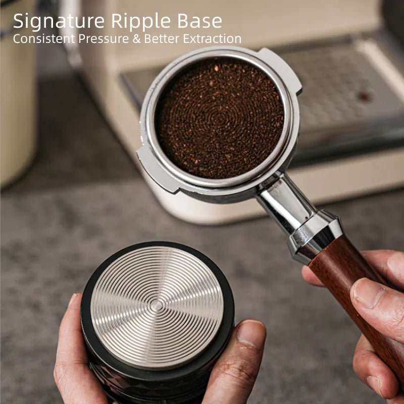 Close up of the stainless steel ripple base texture.