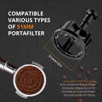 51mm adjustable spin WDT tool compatible with DeLonghi Dedica bottomless espresso portafilter