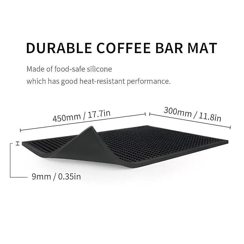 9mm 0.35 inch extra thick durable coffee bar mat dimensions showing high flexibility.