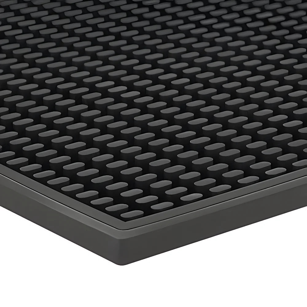 Close up of large pill shape design on coffee drying mat for airflow and anti-slip.