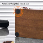 Anti-slip weighted iron base for espresso storage rack stability