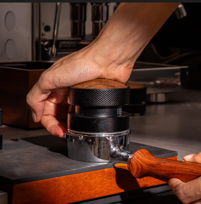 Lifestyle shot of Culturbo tools on a professional espresso station