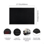 Silicone bar mat features including large pill shape design, 8mm thickness, and smooth edge.
