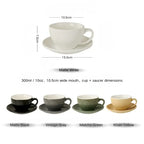 10oz latte cup and saucer dimensions with 10.5cm wide mouth