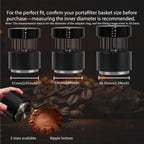 How to measure portafilter basket size for 51mm 53mm and 58mm espresso tamper.