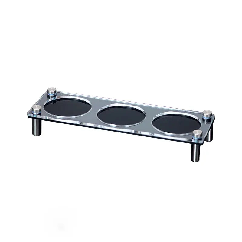 Single-tier 3-slot acrylic espresso tool organizer stand