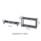 Size detail for acrylic espresso tool organizer suitable for many 51-58mm tools