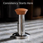 Culturbo calibrated espresso tamper beside portafilter for home espresso 