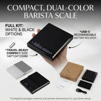 Culturbo coffee scale package with charging cable and accessories