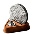 Culturbo 3-pack espresso puck screen kit with wood stand and magnetic pick-up tool