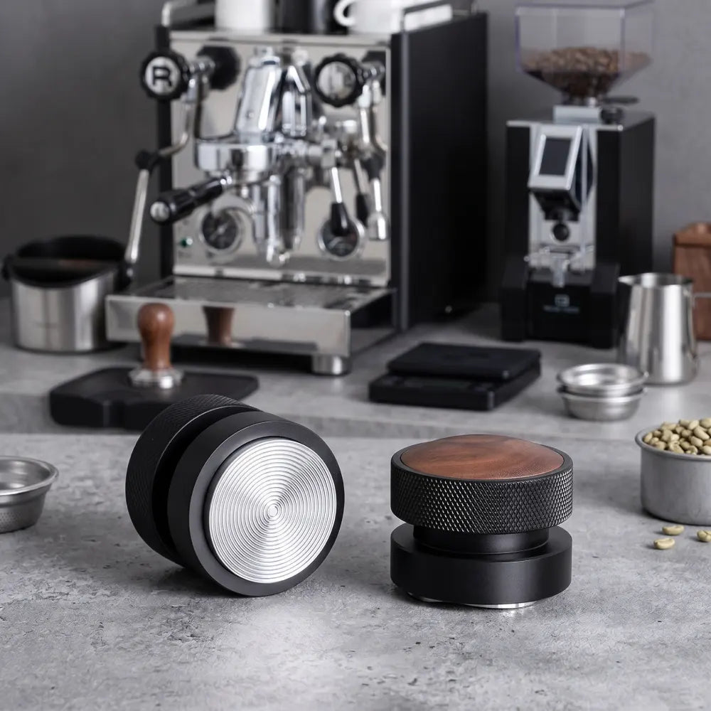 Culturbo professional walnut coffee distributor and tamper bundle