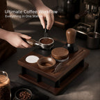 Culturbo espresso workflow station with built-in knock box drawer
