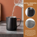 Culturbo precision milk pitcher for espresso steaming and latte art practice