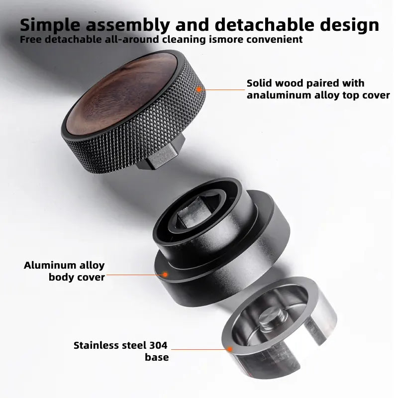 Exploded view showing detachable parts of the coffee tool