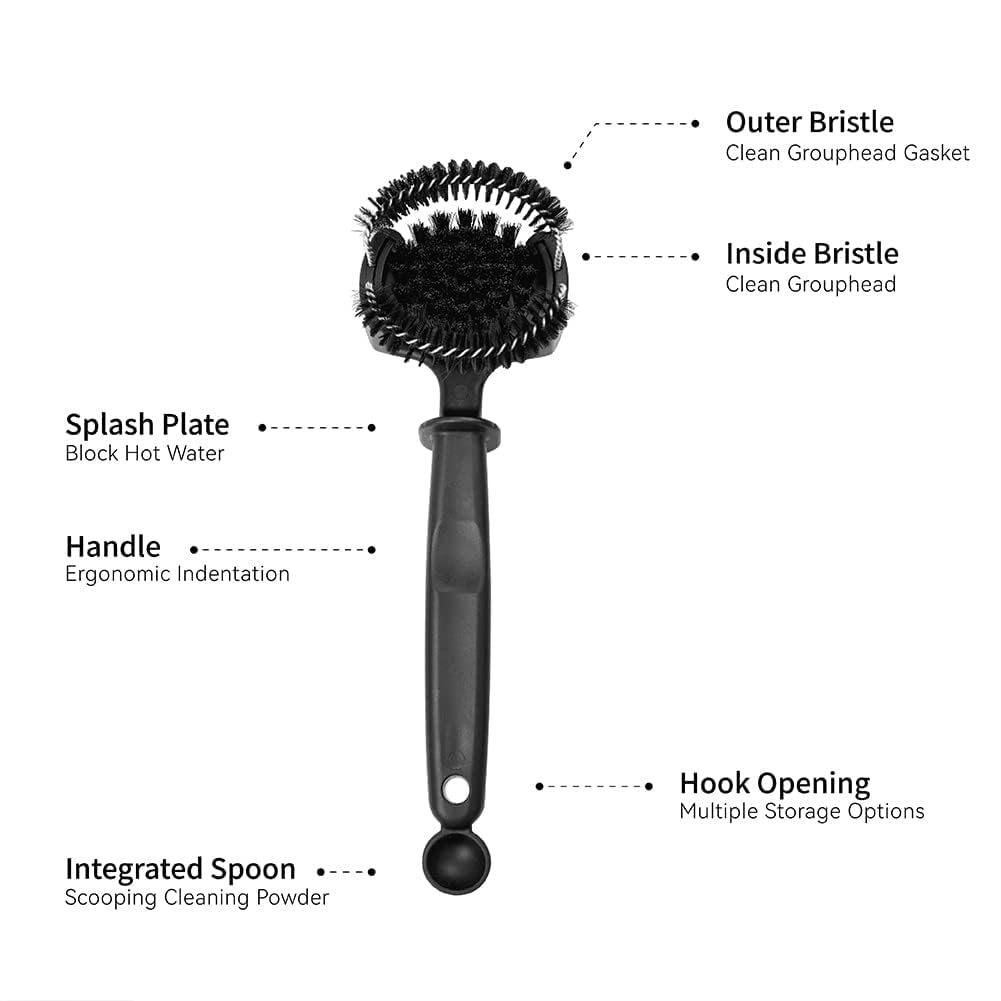 Detail breakdown showing the modular nylon bristle head being detached effortlessly from the main handle alignment socket.