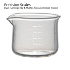 Clear high-contrast dual scale markings in ounces and milliliters on the shot glass
