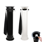 Matte black and minimalist white floor standing commercial espresso knock boxes with 86cm height by Culturbo.