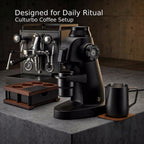 Home coffee bar setup with espresso workflow station