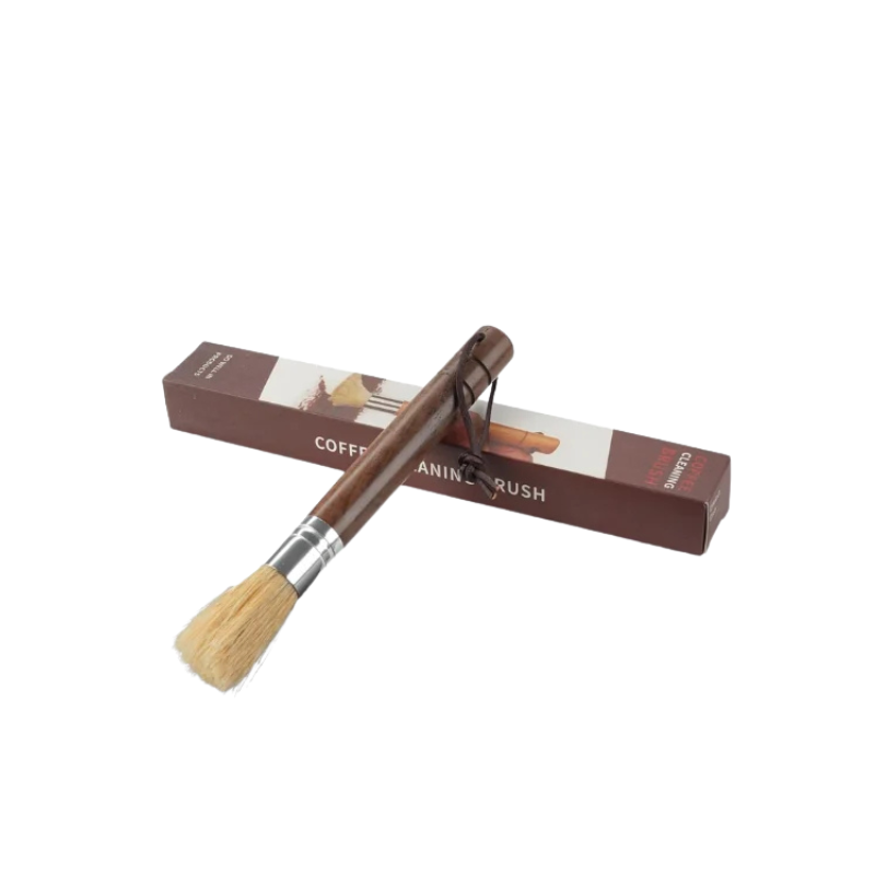 Achieve zero retention with our premium espresso grinder cleaning brush. Featuring shed-free natural bristles and an ergonomic solid wood handle, it easily sweeps away coffee grounds without static. Perfect for home baristas.