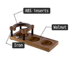 Premium natural walnut wood with weighted heavy-duty iron base