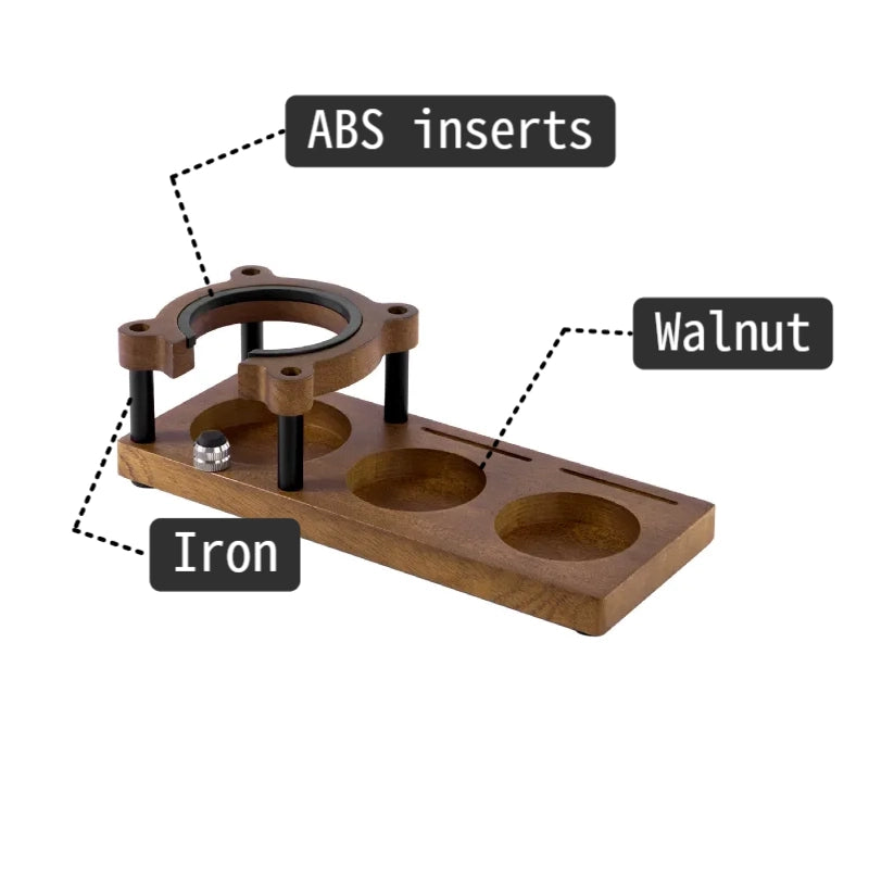 Premium natural walnut wood with weighted heavy-duty iron base