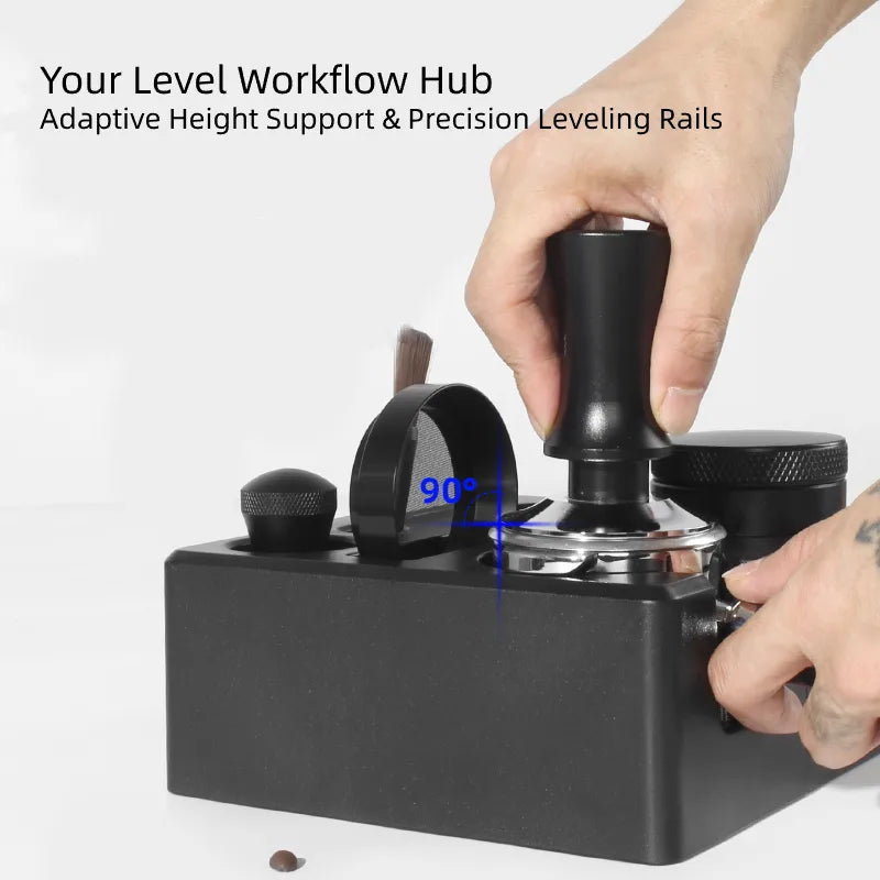 Professional 90 degree horizontal espresso tamping stability