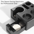 Dedicated storage drawer for puck screens and barista tools