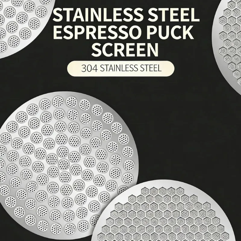 Reusable stainless steel espresso puck screen for cleaner group head