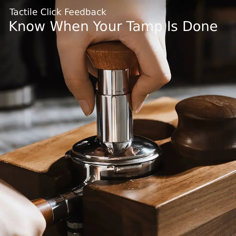 Self-leveling espresso tamper for more repeatable puck preparation