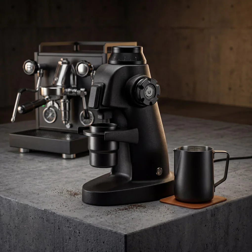 Culturbo T48 grinder in modern home espresso setup