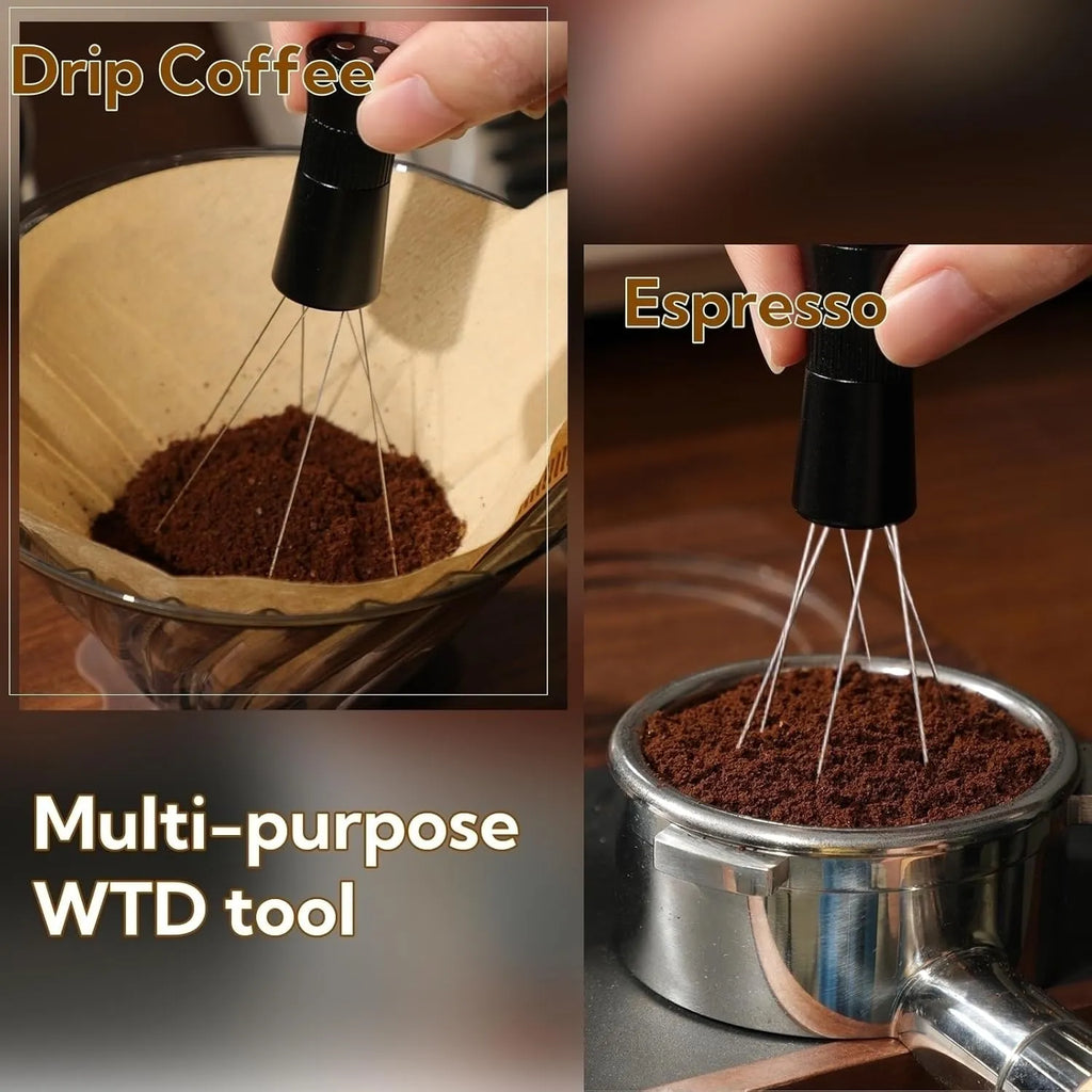WDT espresso stirrer used for portafilter puck preparation and manual brewing